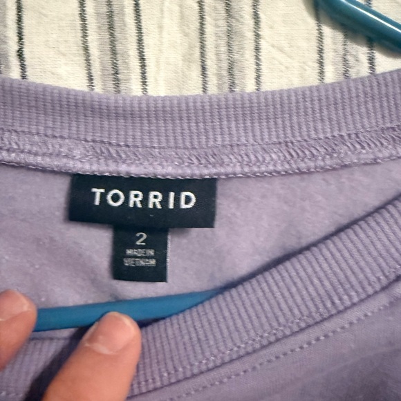 Torrid Purple Lace Accent Sweatshirt - Picture 2 of 3